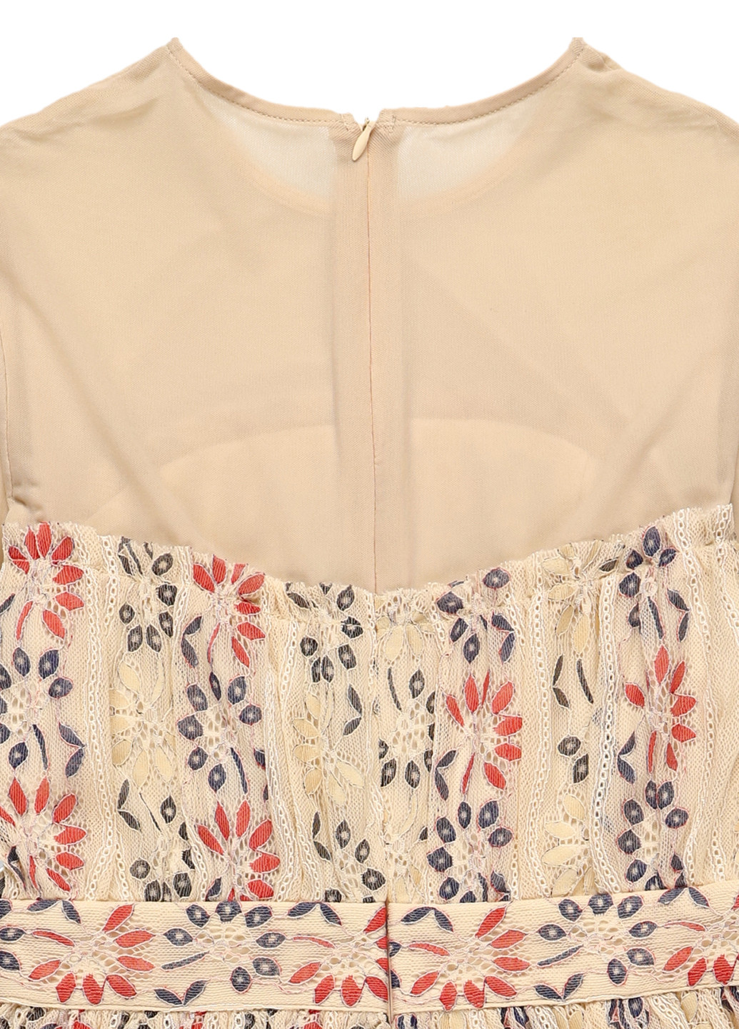 Бежевое праздничный платье колокол Lost Ink с орнаментом