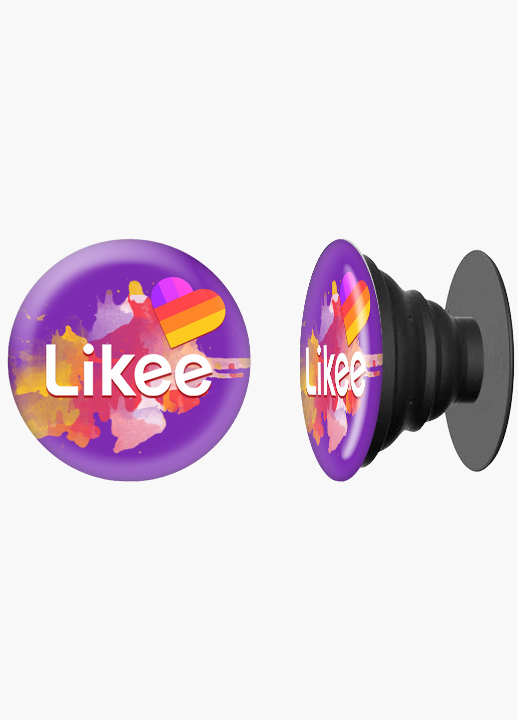 Попсокет (Popsockets) тримач для смартфону Лайк (Likee) (8754-1044) Чорний MobiPrint (216748490)