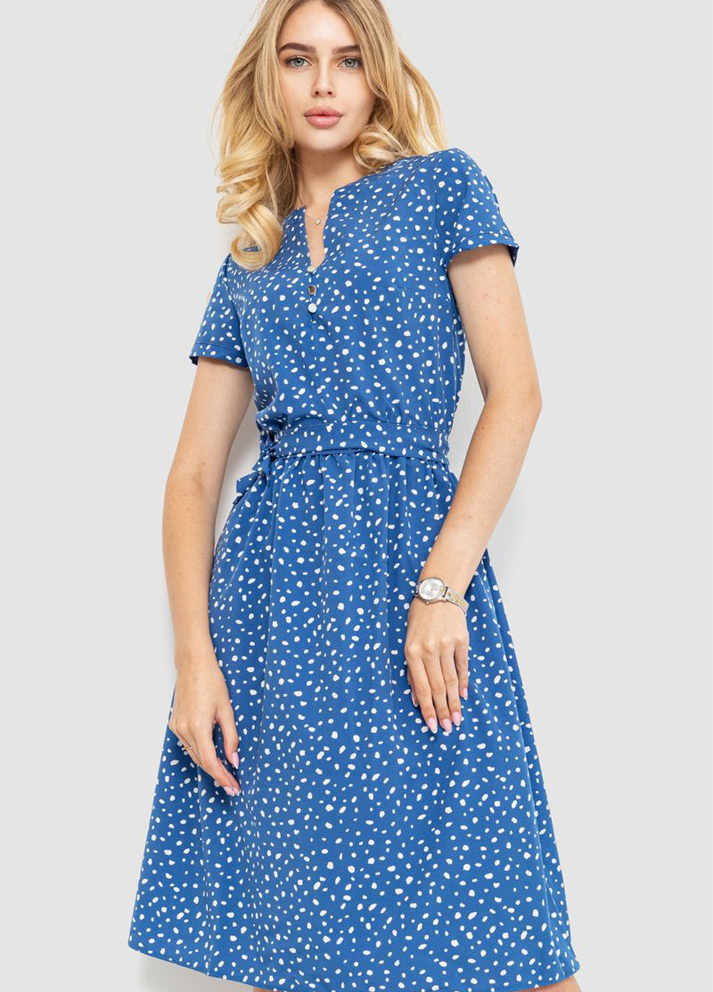 Синее кэжуал платье клеш Ager с абстрактным узором