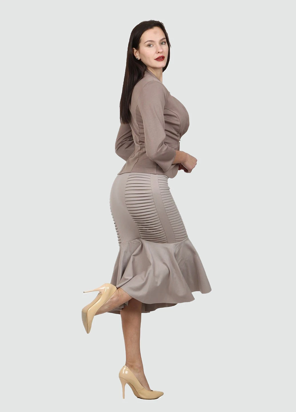 Бежевая однотонная юбка Enna Levoni