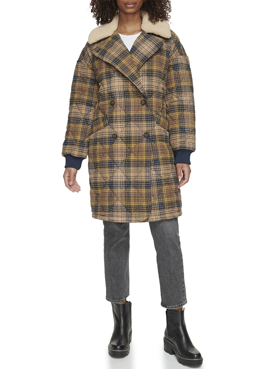 Комбіноване зимнє Пальто двобортне Levi's