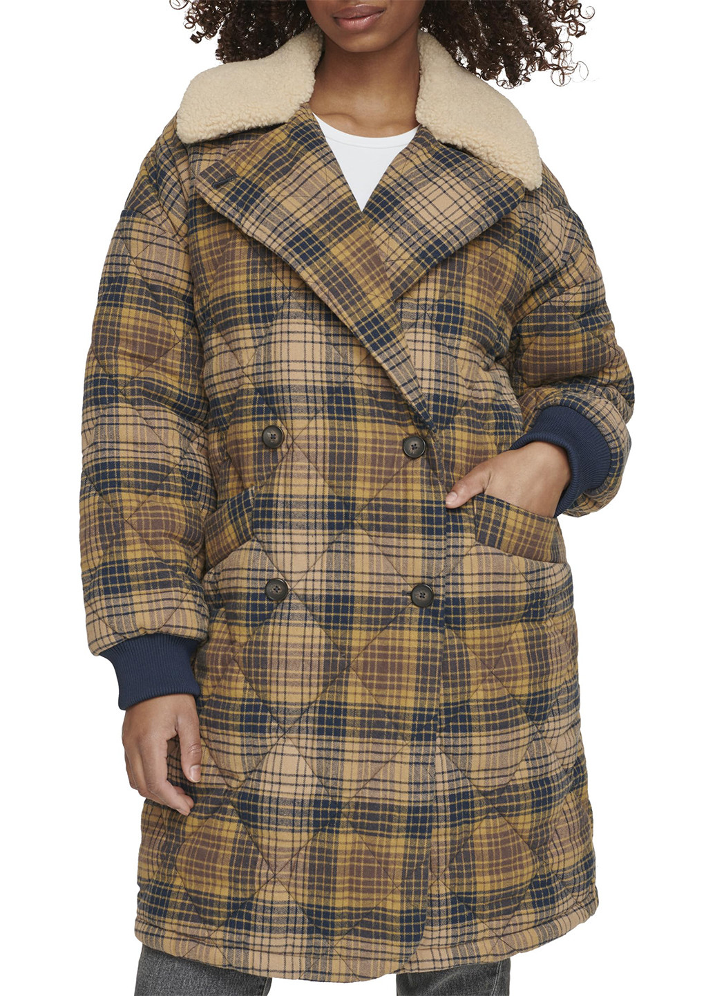 Комбіноване зимнє Пальто двобортне Levi's