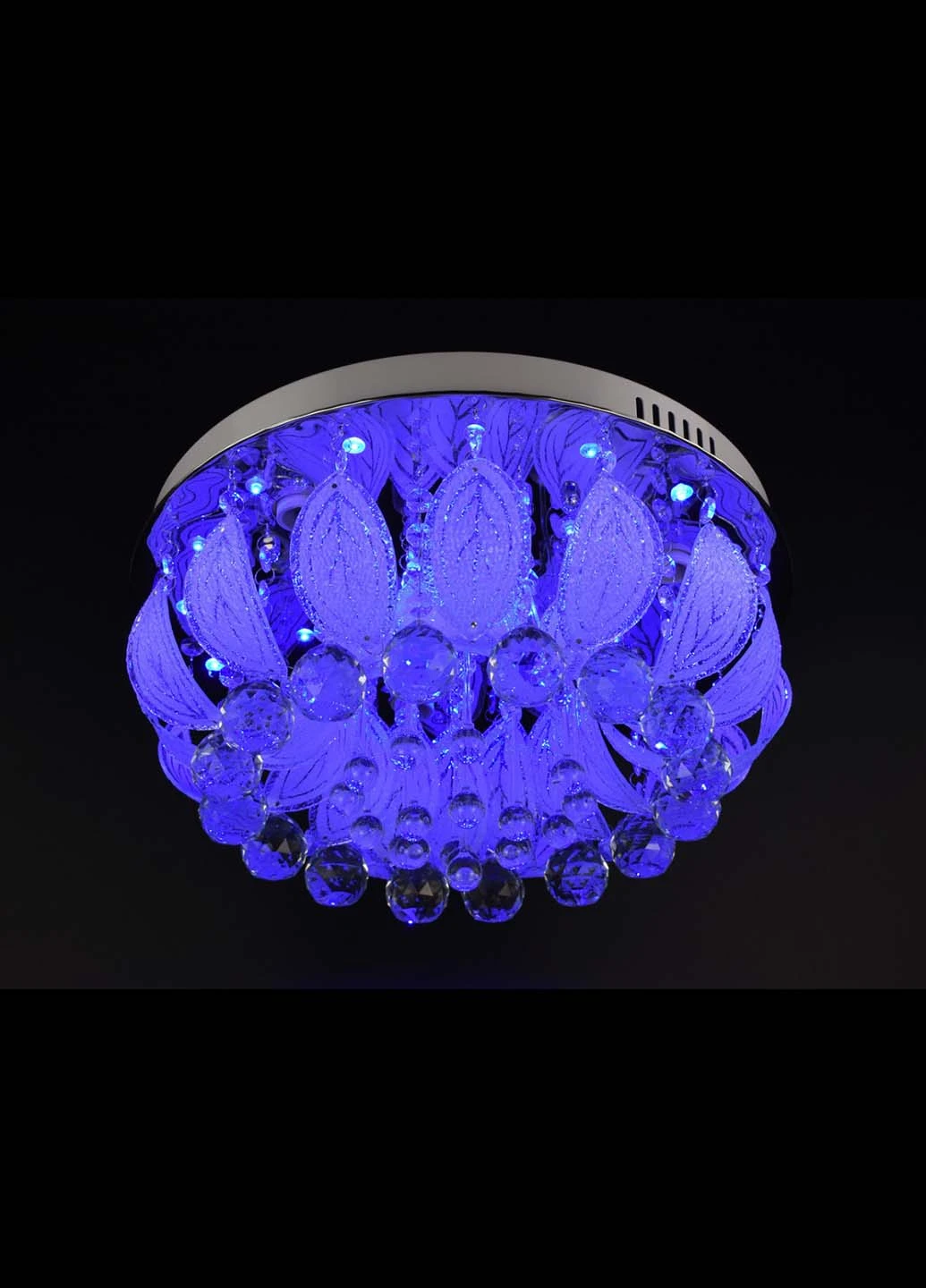 Люстра стельова з кольоровою LED підсвічуванням з пультом 2166/400 Хром 22х40х40 см. Handmade (234539857)