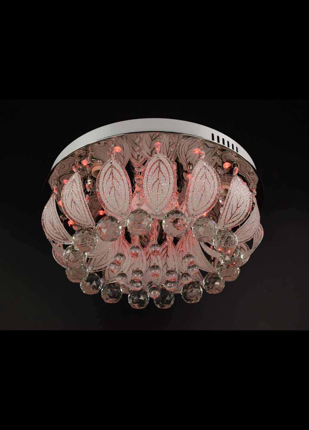 Люстра стельова з кольоровою LED підсвічуванням з пультом 2166/400 Хром 22х40х40 см. Handmade (234539857)