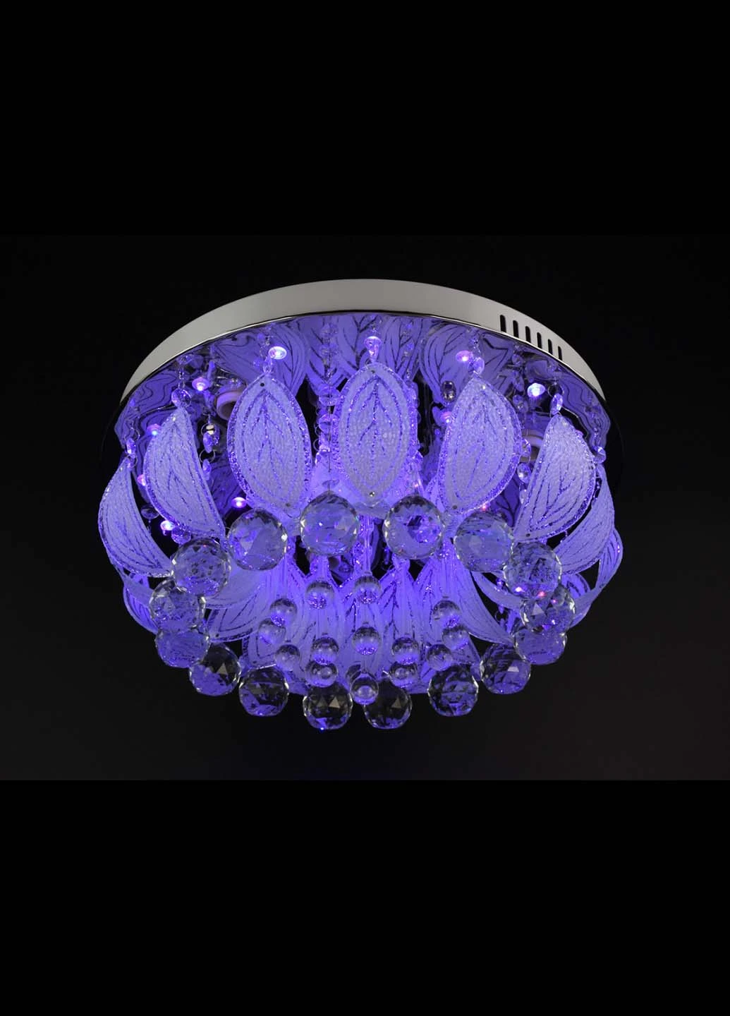 Люстра стельова з кольоровою LED підсвічуванням з пультом 2166/400 Хром 22х40х40 см. Handmade (234539857)
