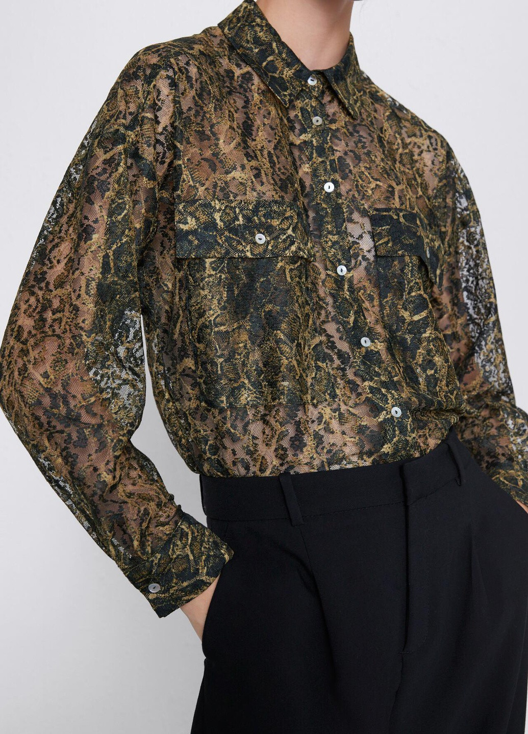 Оливковая демисезонная блуза демисезон Zara