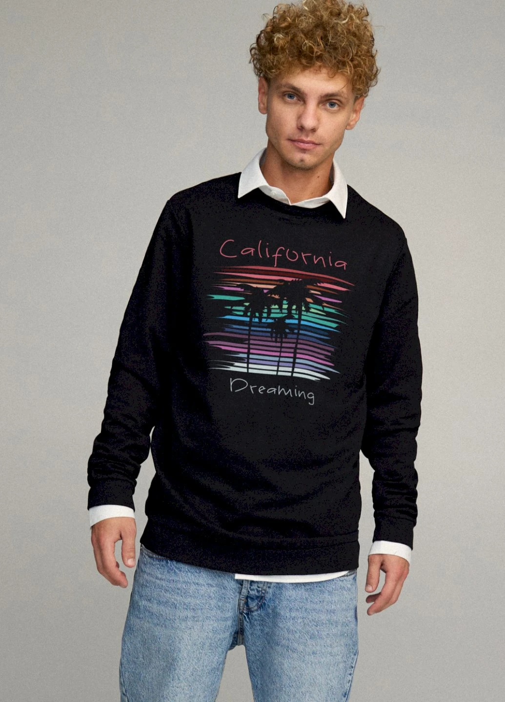 Чорний свитшот мужской oversize /no flis/ YAPPI малюнок (254557781)