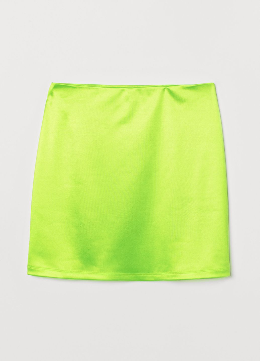 Кислотно-зеленая кэжуал однотонная юбка H&M