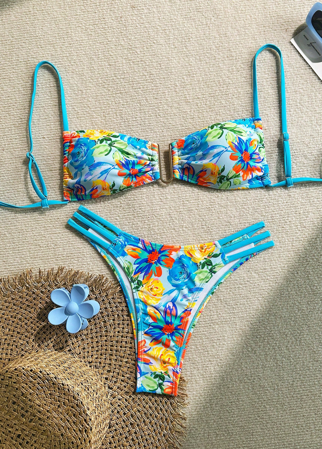 Блідо-рожевий літній купальник (ліф, трусики) роздільний SHEIN