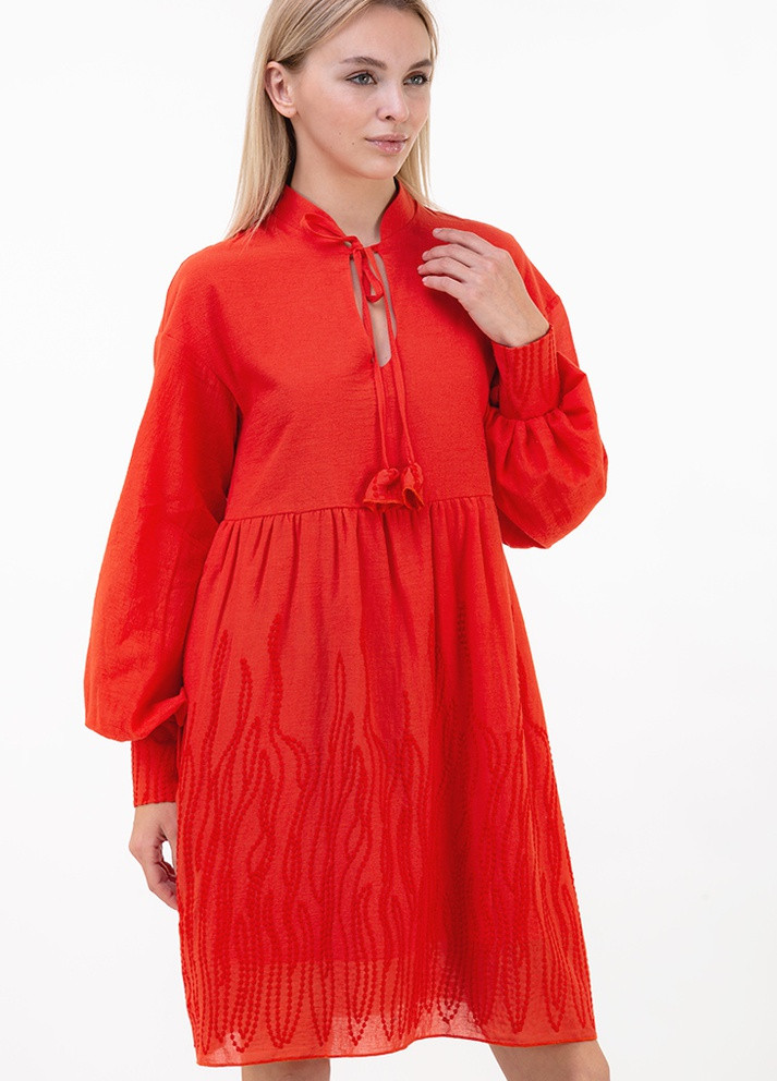 Оранжевое кэжуал платье "" свободного кроя romashka Ромашка однотонное
