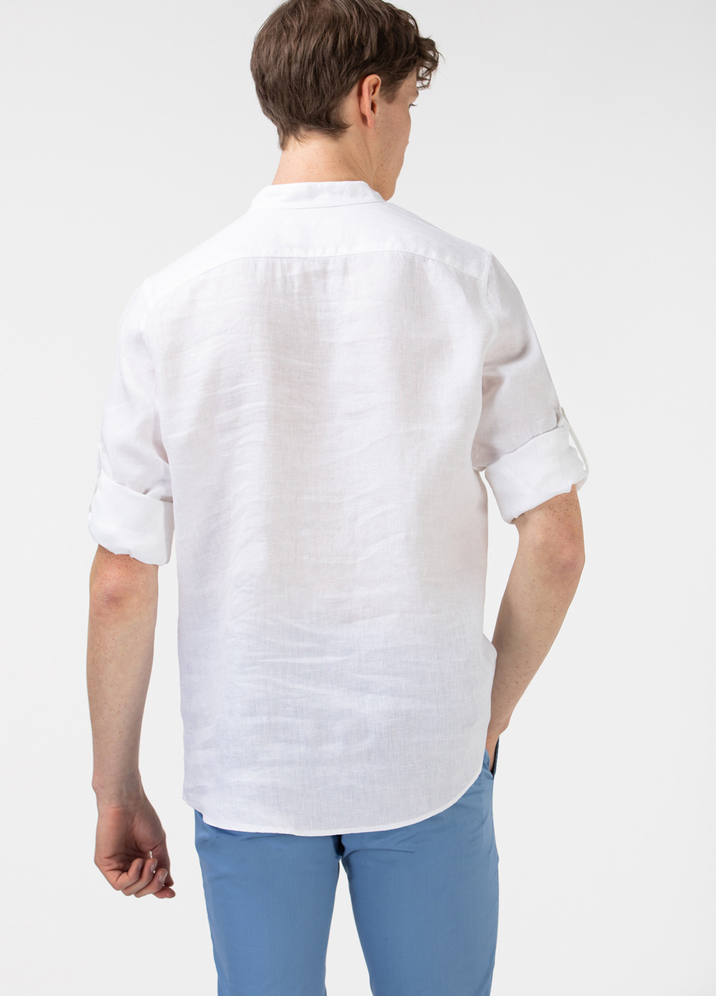 Белая кэжуал рубашка однотонная Lacoste