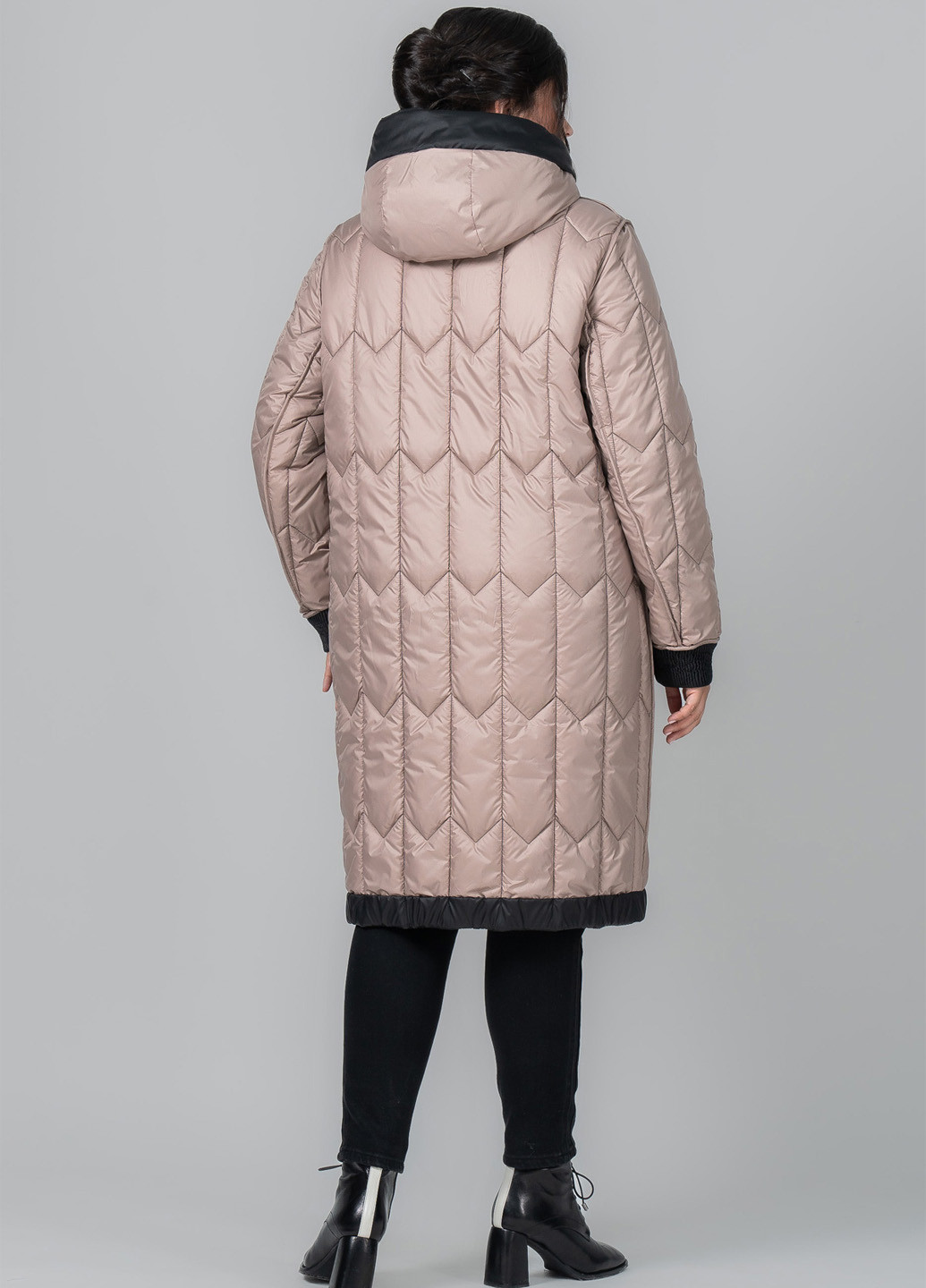 Черное демисезонное Пальто двусторонее A'll Posa