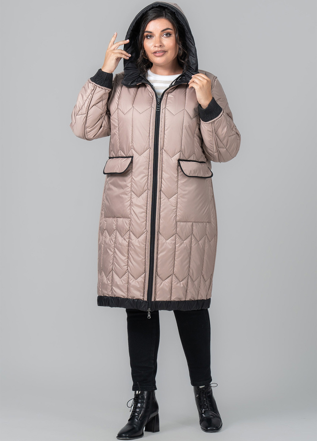 Черное демисезонное Пальто двусторонее A'll Posa