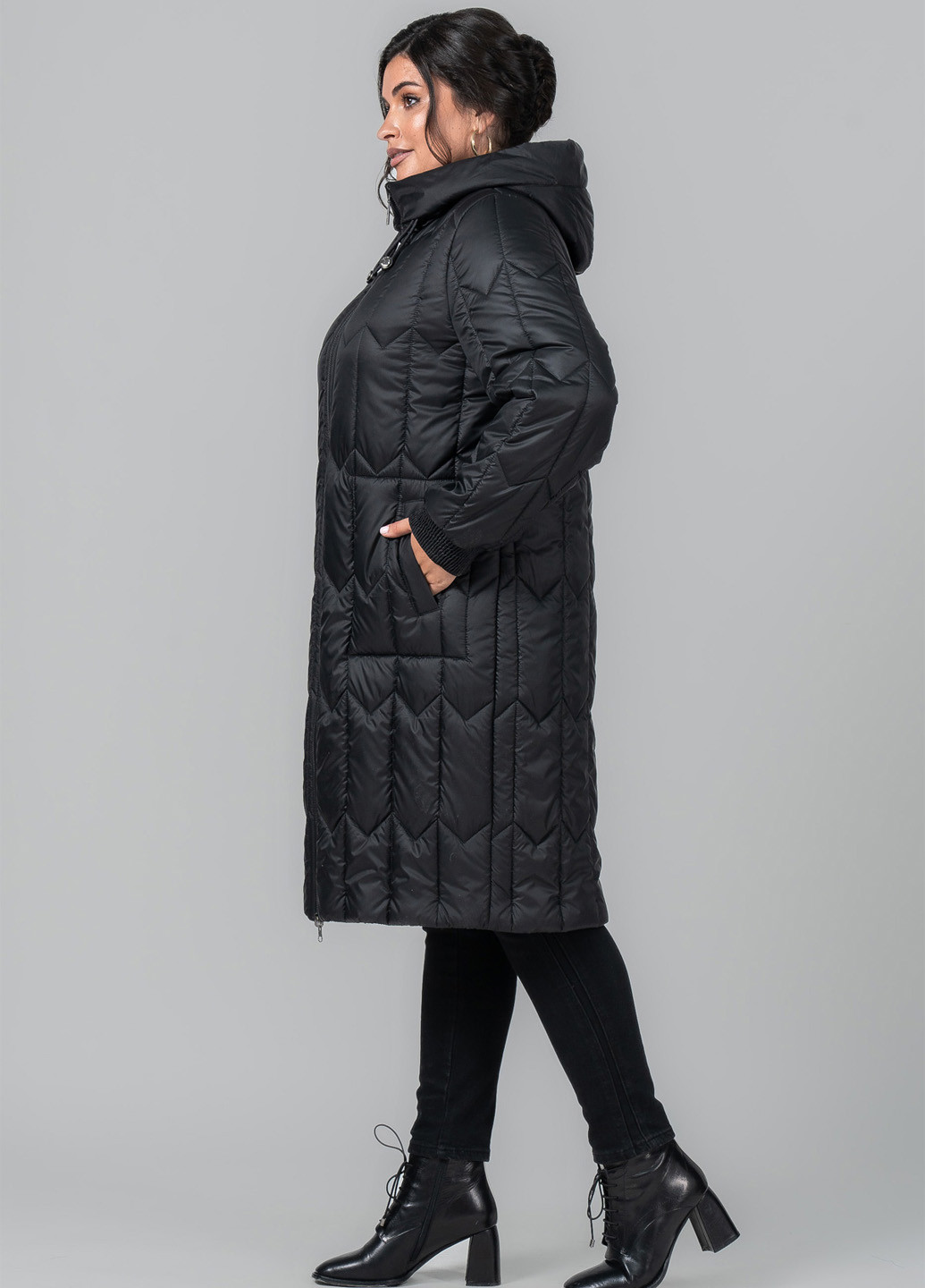 Черное демисезонное Пальто двусторонее A'll Posa