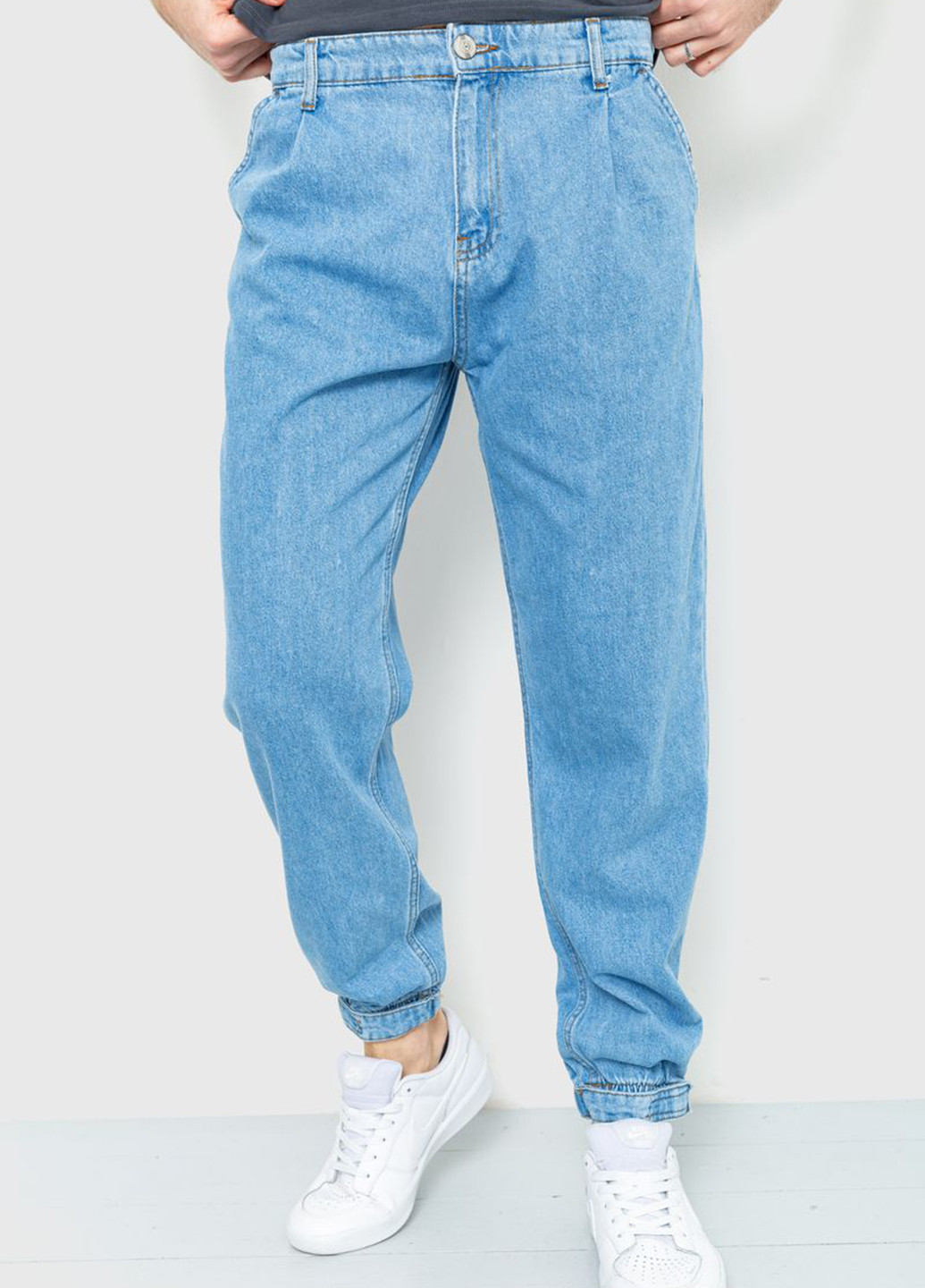 Темно-голубые демисезонные джоггеры джинсы Ager
