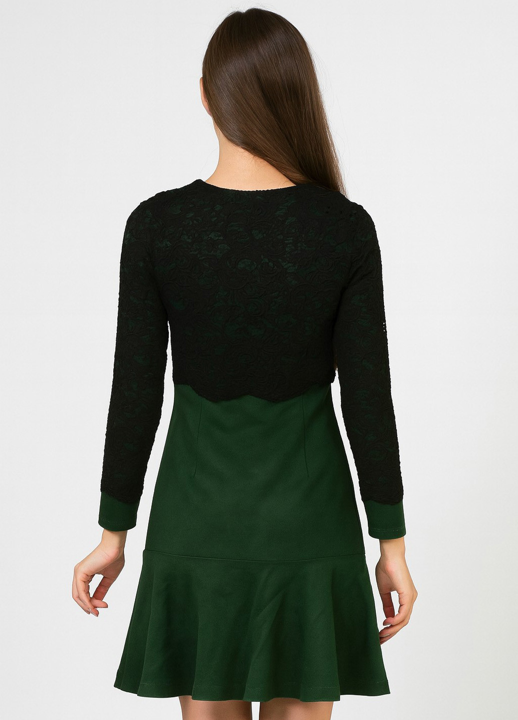 Зелена кежуал сукня кльош Sassofono колор блок