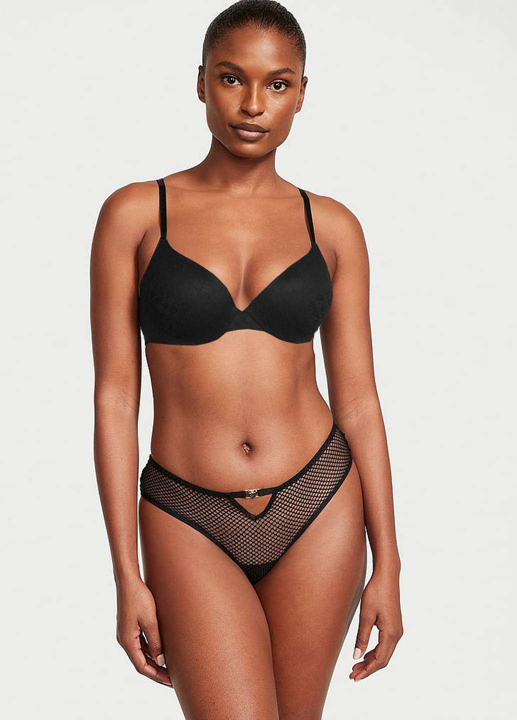 Черный демисезонный комплект (бюстгальтер, трусики) Victoria's Secret