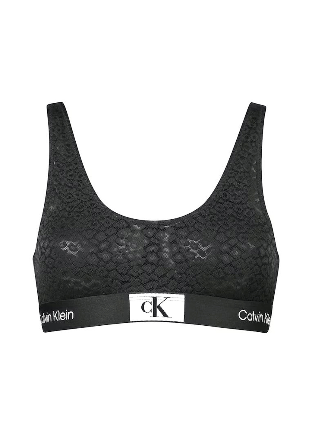 Чёрный бралетт бюстгальтер Calvin Klein без косточек трикотаж, хлопок