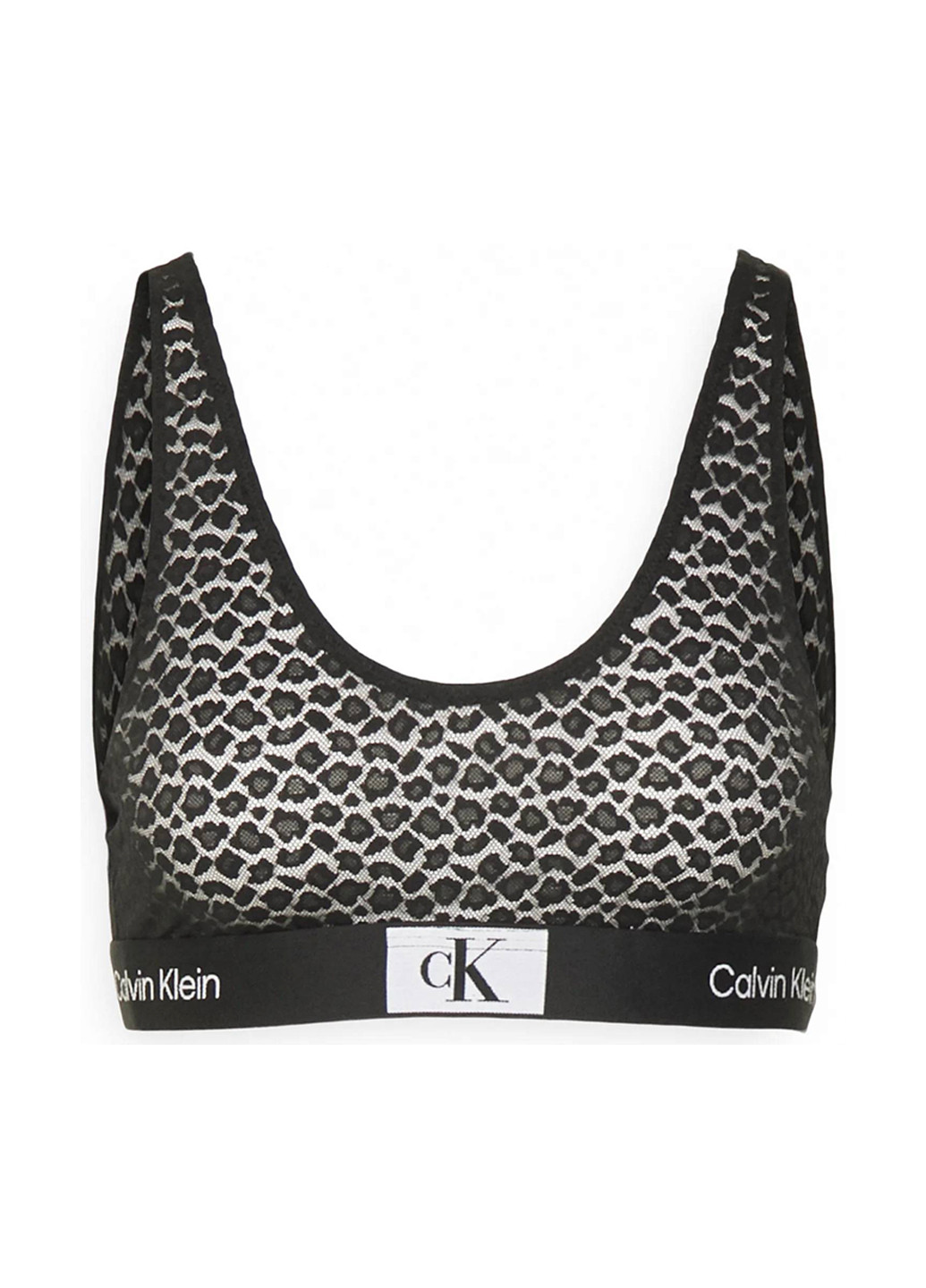 Чёрный бралетт бюстгальтер Calvin Klein без косточек трикотаж, хлопок