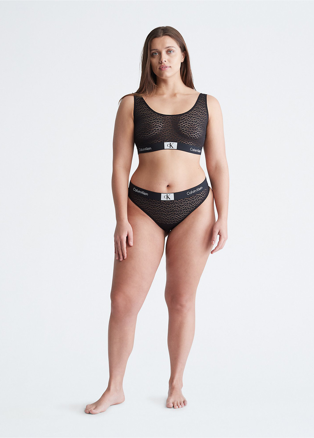 Чёрный бралетт бюстгальтер Calvin Klein без косточек трикотаж, хлопок