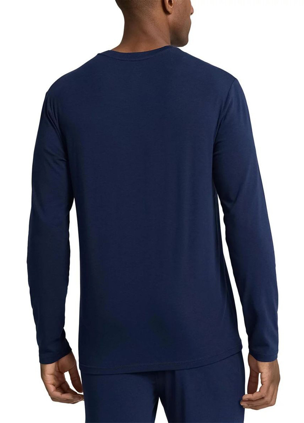 Синий демисезонный кэжуал лонгслив Ralph Lauren с надписями