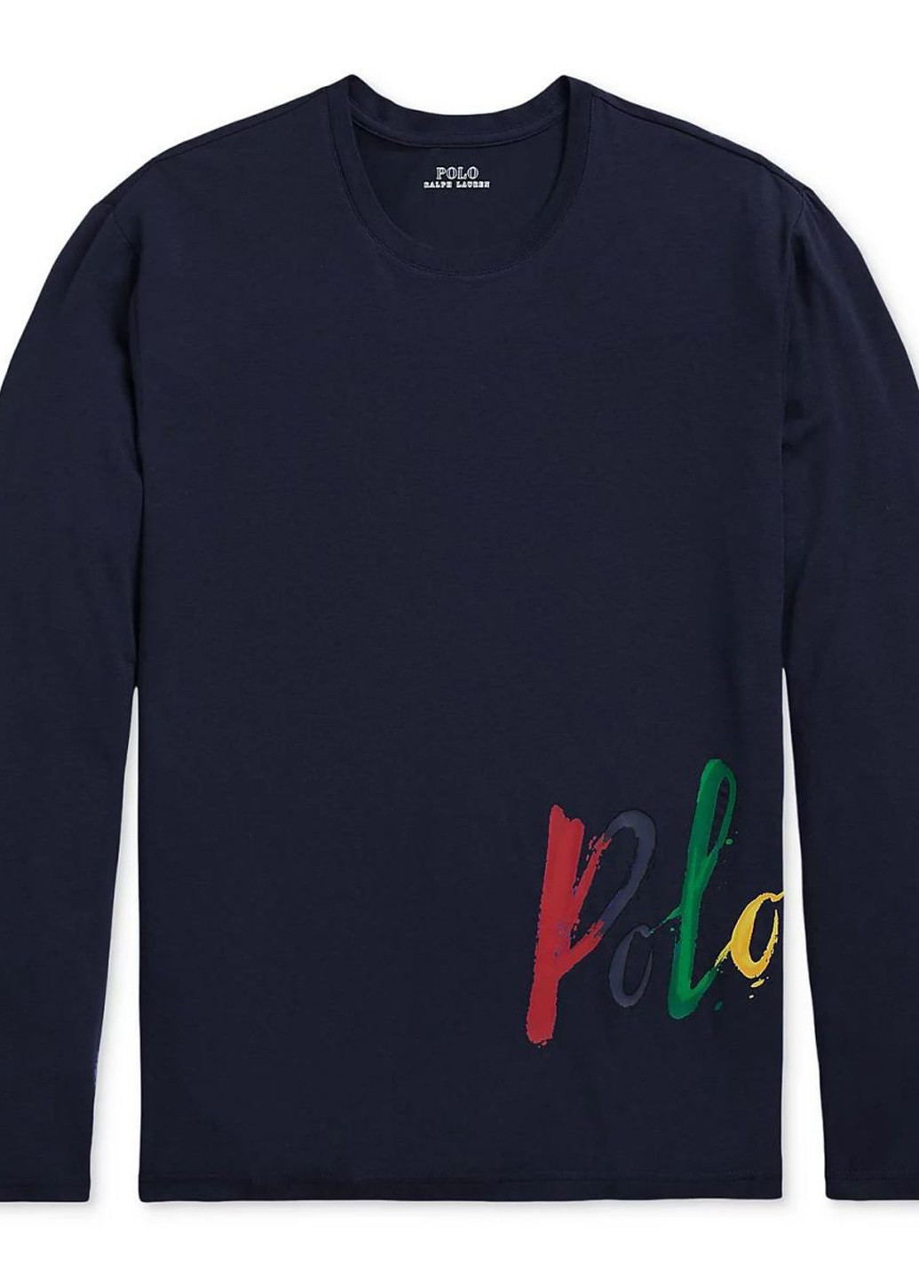 Синий демисезонный кэжуал лонгслив Ralph Lauren с надписями