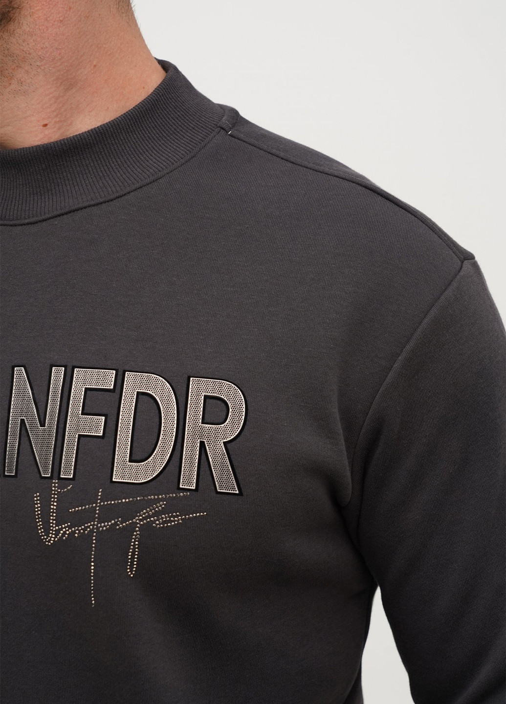 Темно-серый свитшот Trend Collection надпись без декора (305300826)