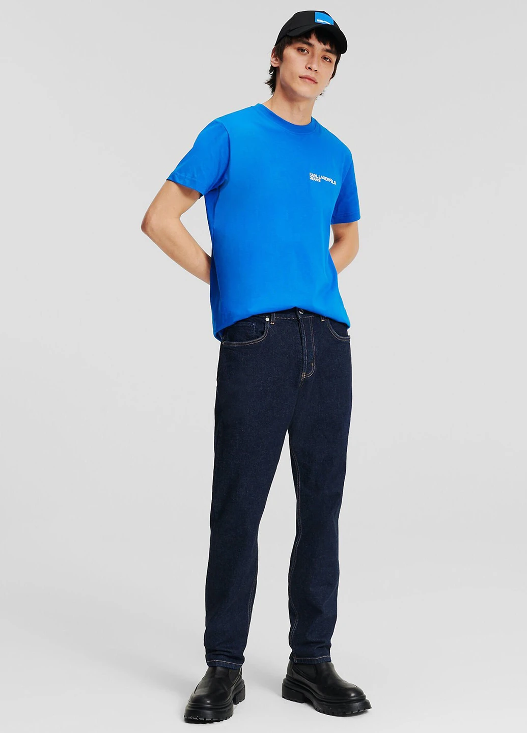Темно-синие демисезонные зауженные джинсы Karl Lagerfeld Jeans