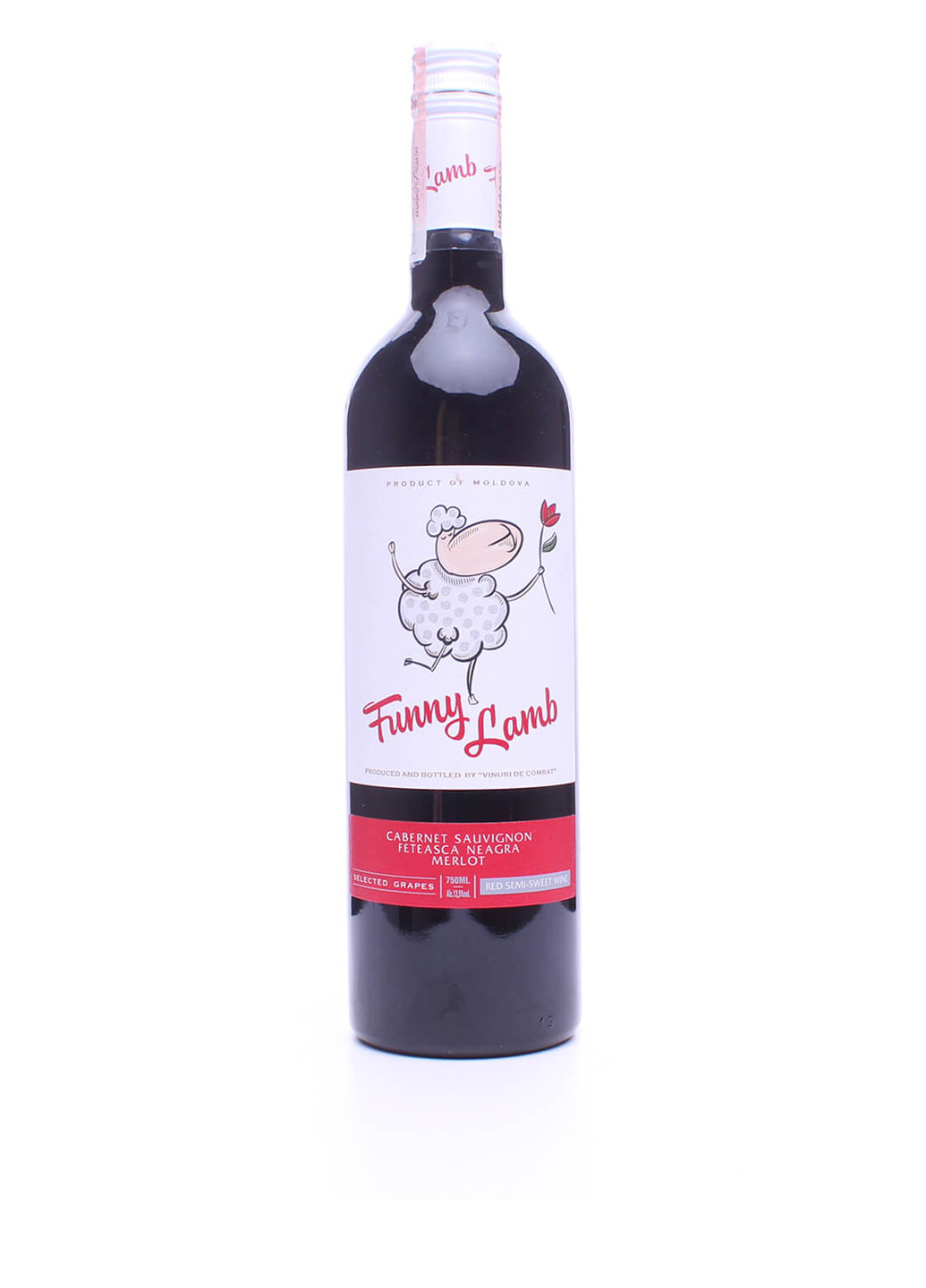 Вино Cabernet & Feteasca Ngr & Merlot червоне напівсолодке 0,75 л Funny Lamb (220471643)