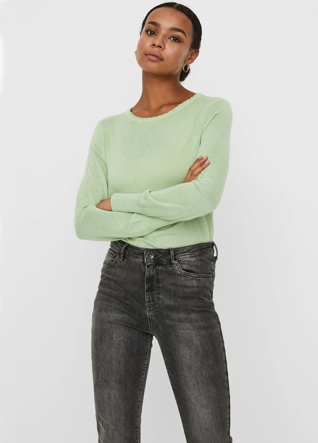 Мятный демисезонный свитер Vero Moda