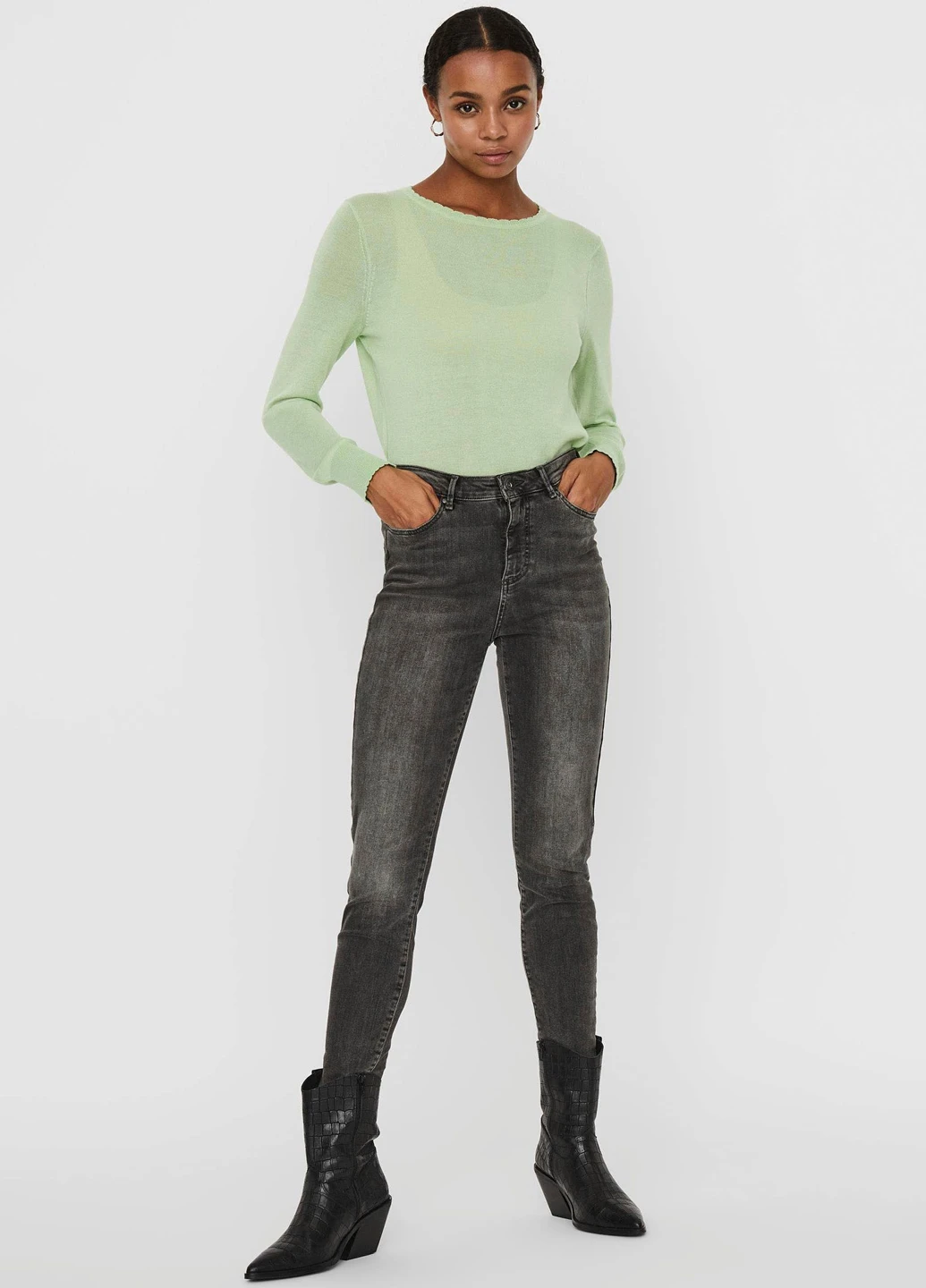 Мятный демисезонный свитер Vero Moda
