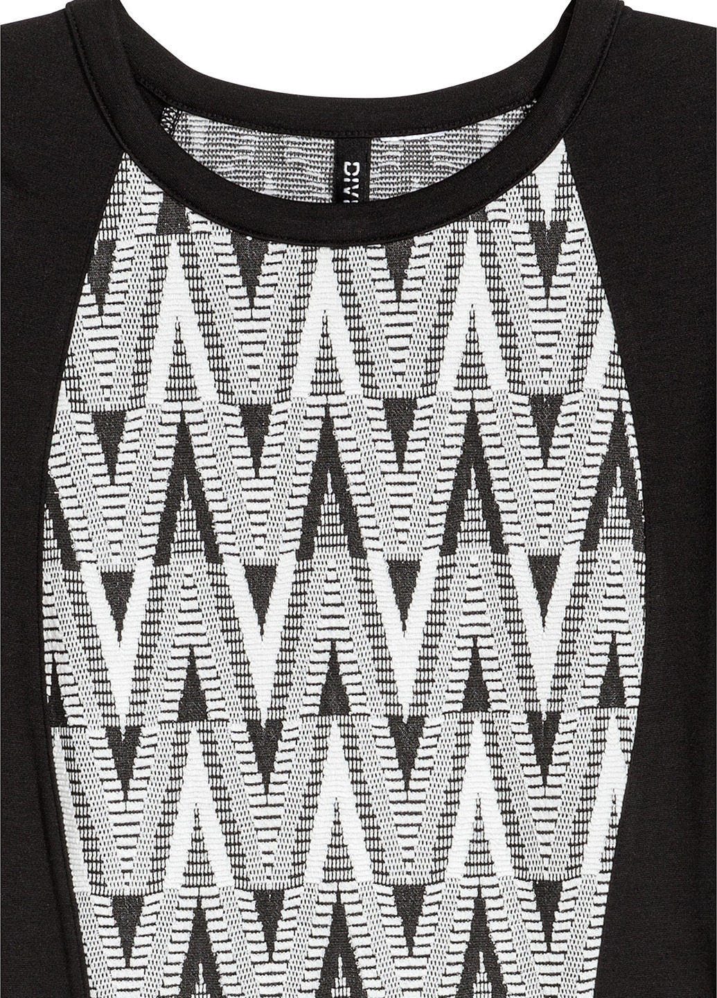 Черно-белое кэжуал платье футляр H&M с рисунком