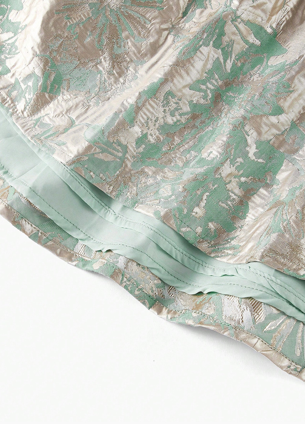 Светло-зеленое кэжуал, праздничный платье колокол SHEIN с рисунком