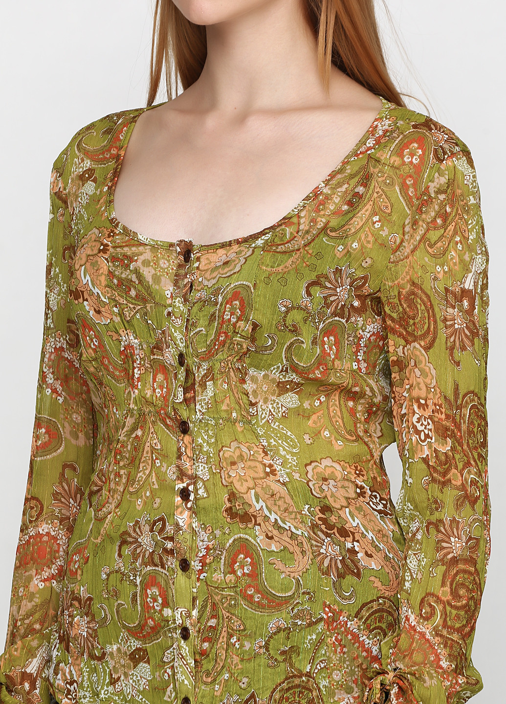Оливковая демисезонная блуза Stefanie L