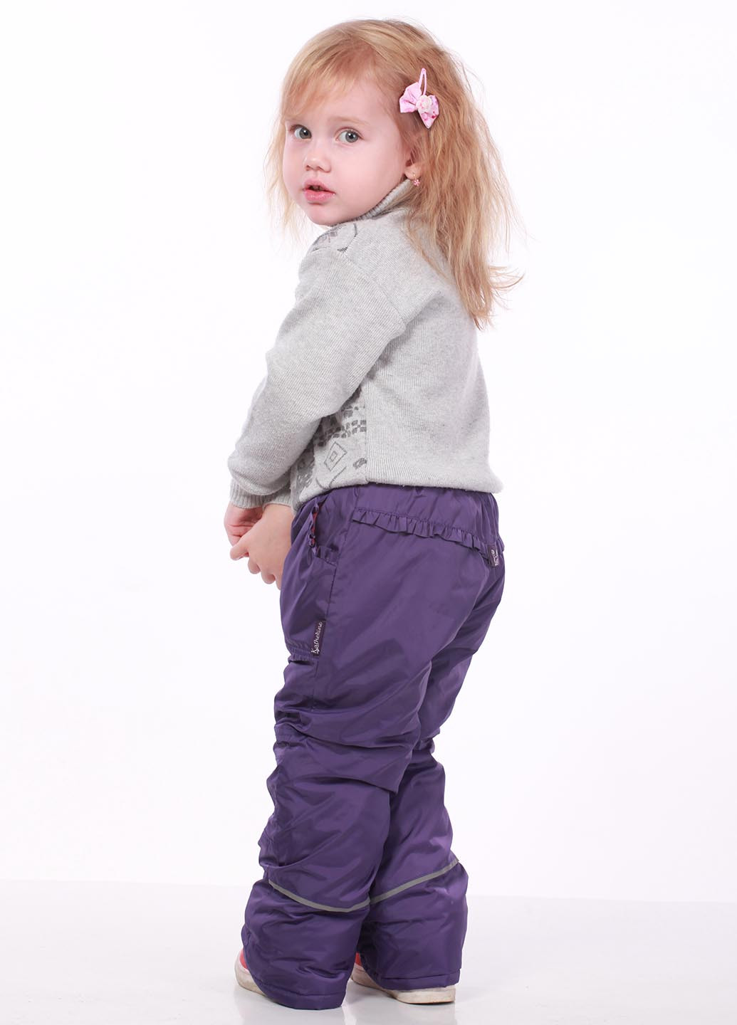 Фиолетовые кэжуал зимние со средней талией брюки Kat
