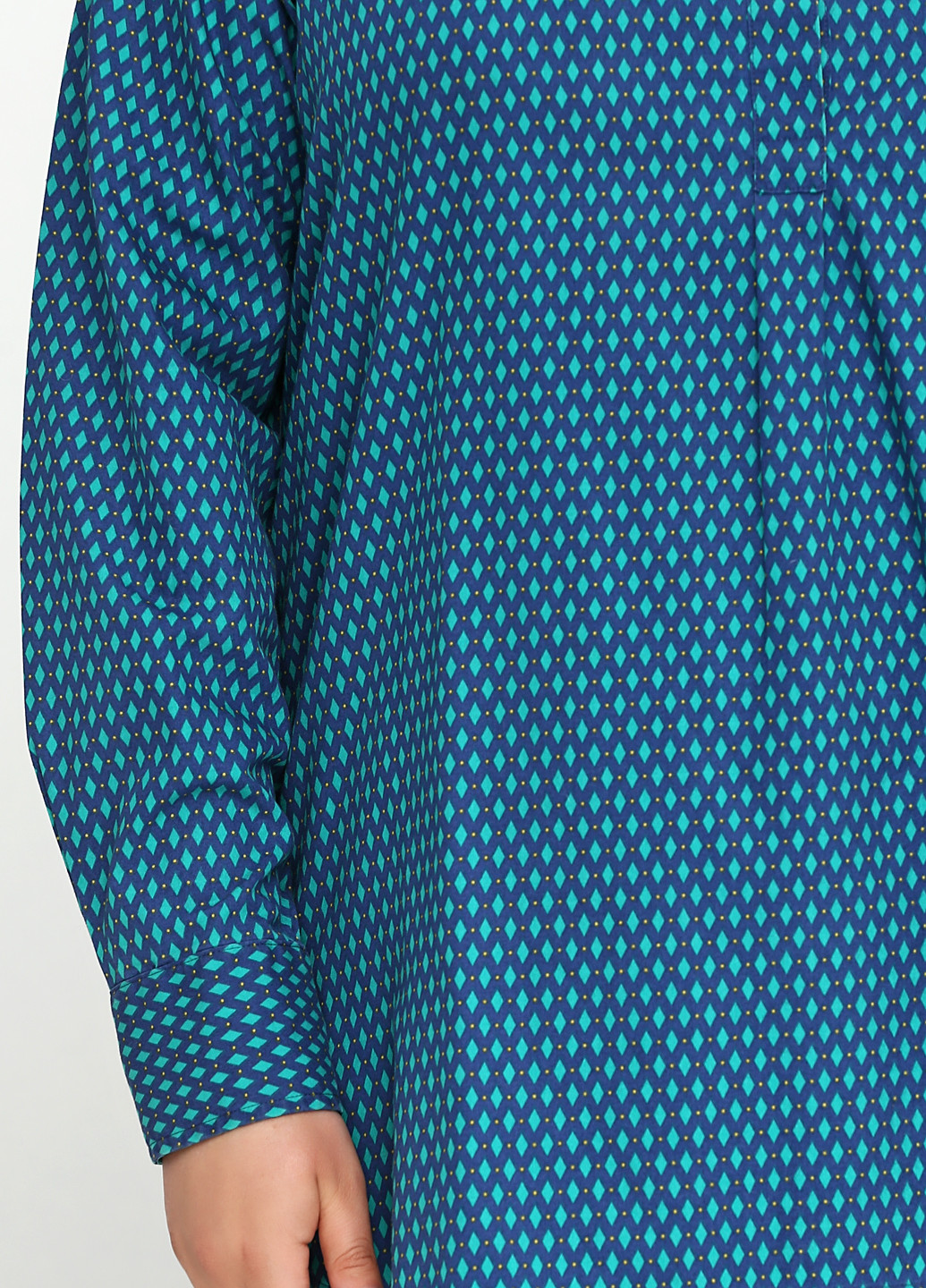 Синяя кэжуал рубашка с геометрическим узором Lands'end