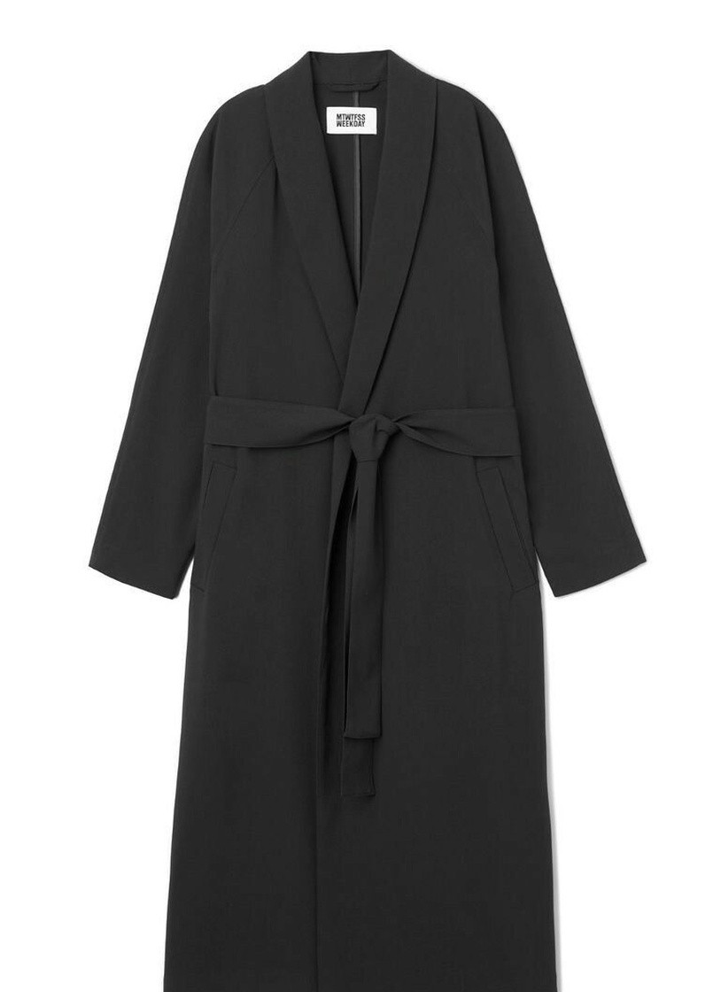 Черное демисезонное Пальто Weekday