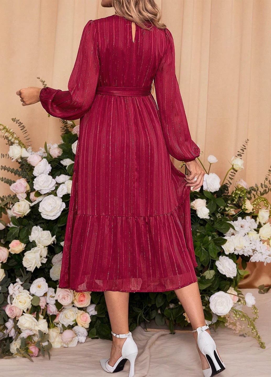 Бордова коктейльна плаття для вагітних SHEIN однотонна