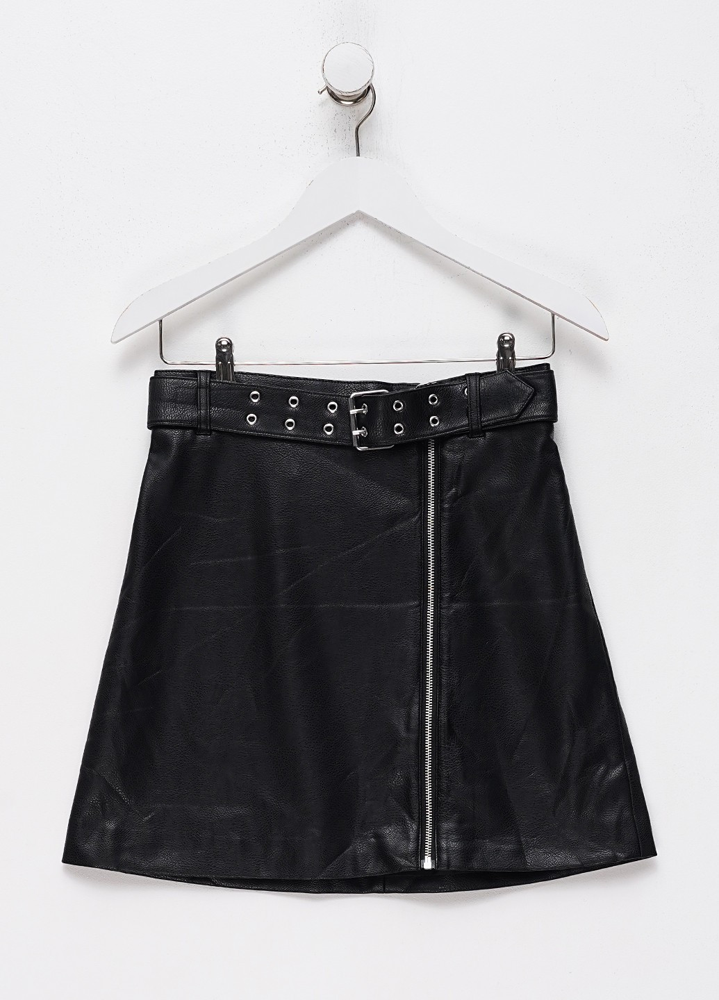 Черная кэжуал однотонная юбка H&M а-силуэта (трапеция)