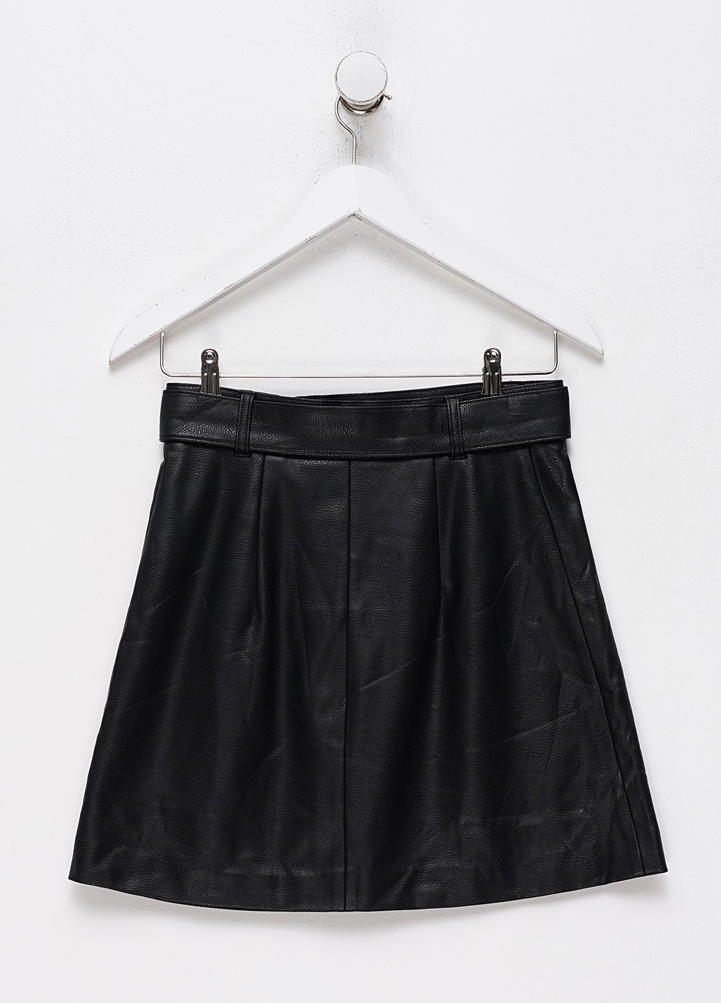 Черная кэжуал однотонная юбка H&M а-силуэта (трапеция)