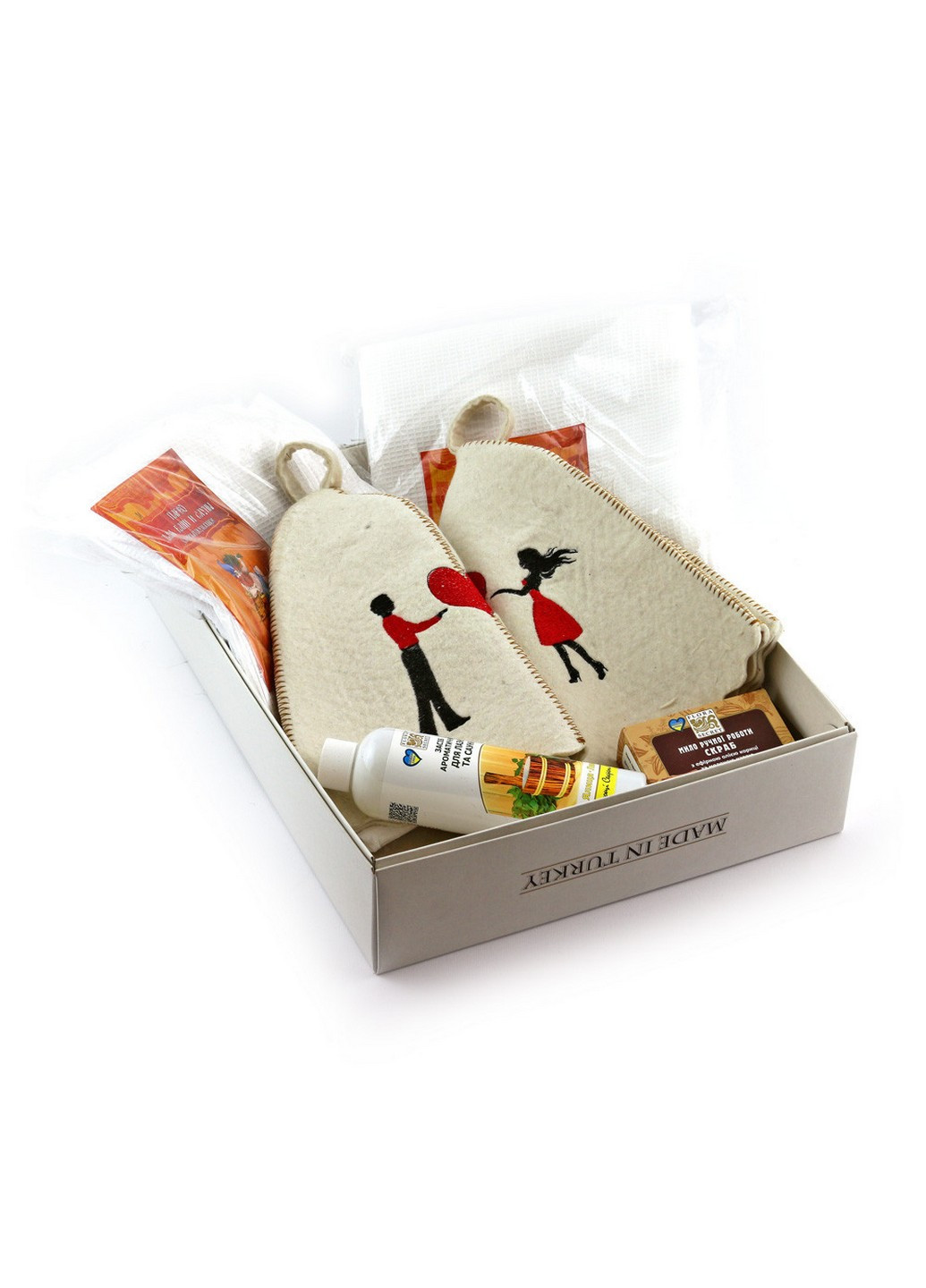 Подарунковий комплект для сауни Закохані, парний 6 предметів Luxyart (219981921)