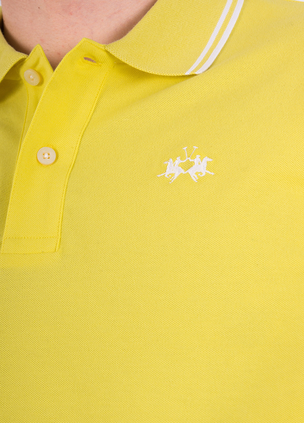 Желтая футболка-поло для мужчин La Martina однотонная