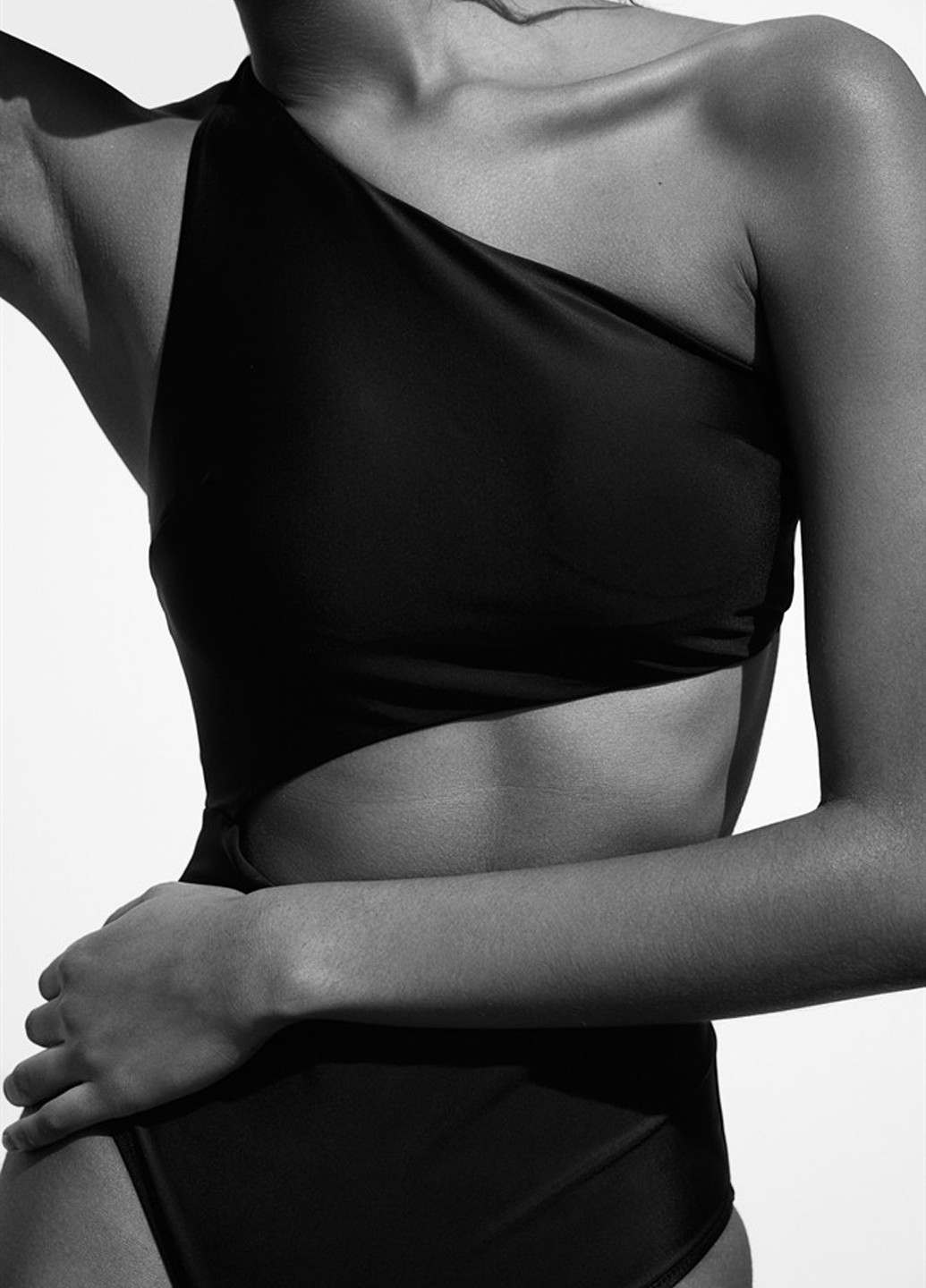 Черный летний купальник слитный, танк H&M