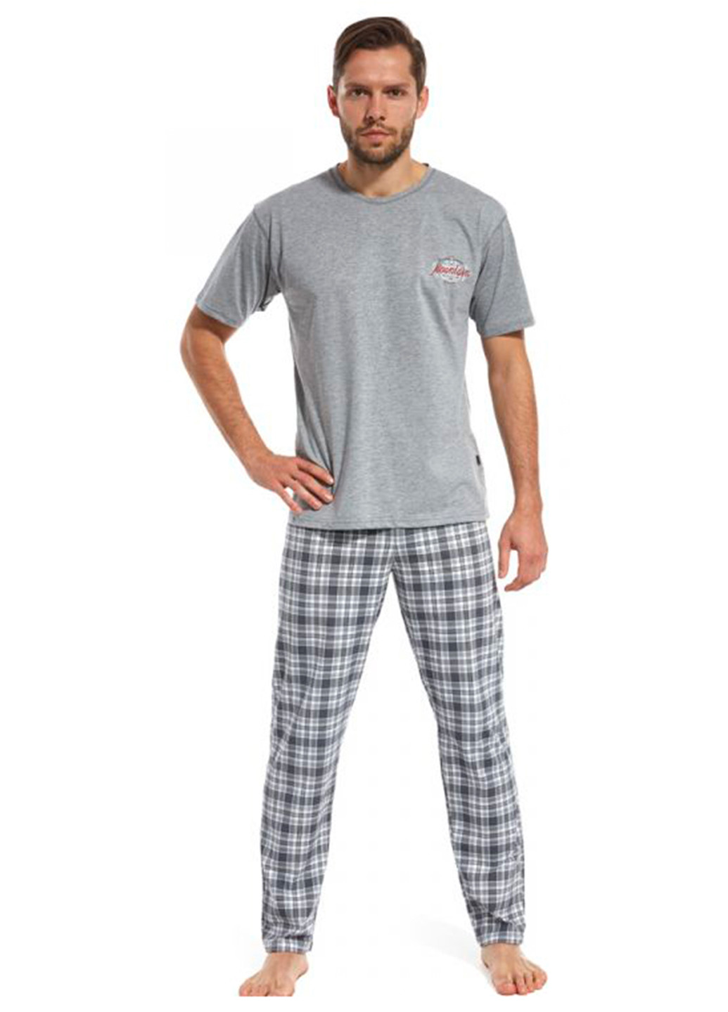 Сірий демісезонний комплект (футболка, штани) Cornette