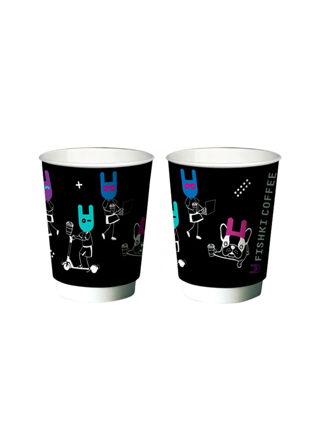 Стакан картонный 450 мл, уп. 20 шт Fishki Coffee (228307573)