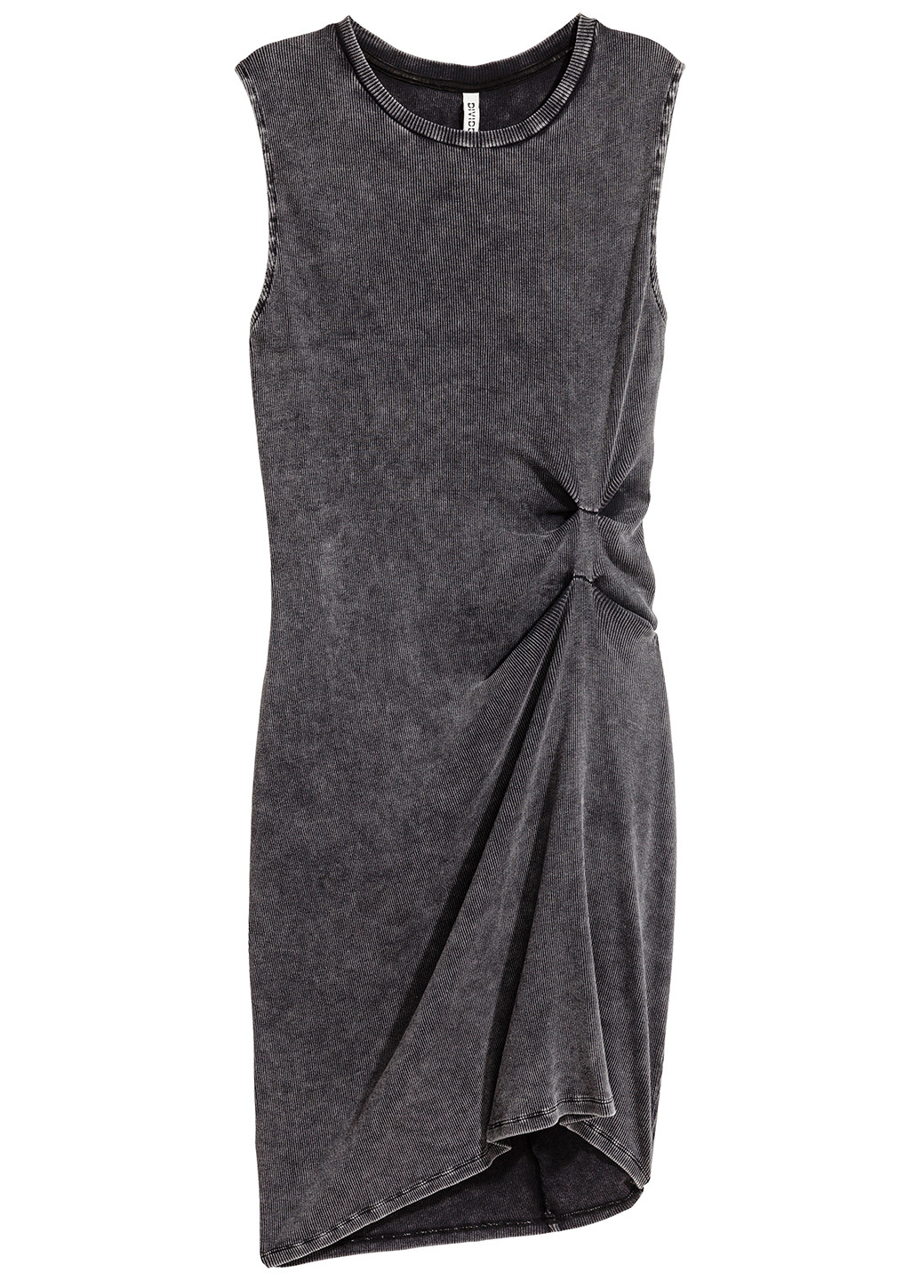 Темно-серое кэжуал платье платье-майка H&M в полоску