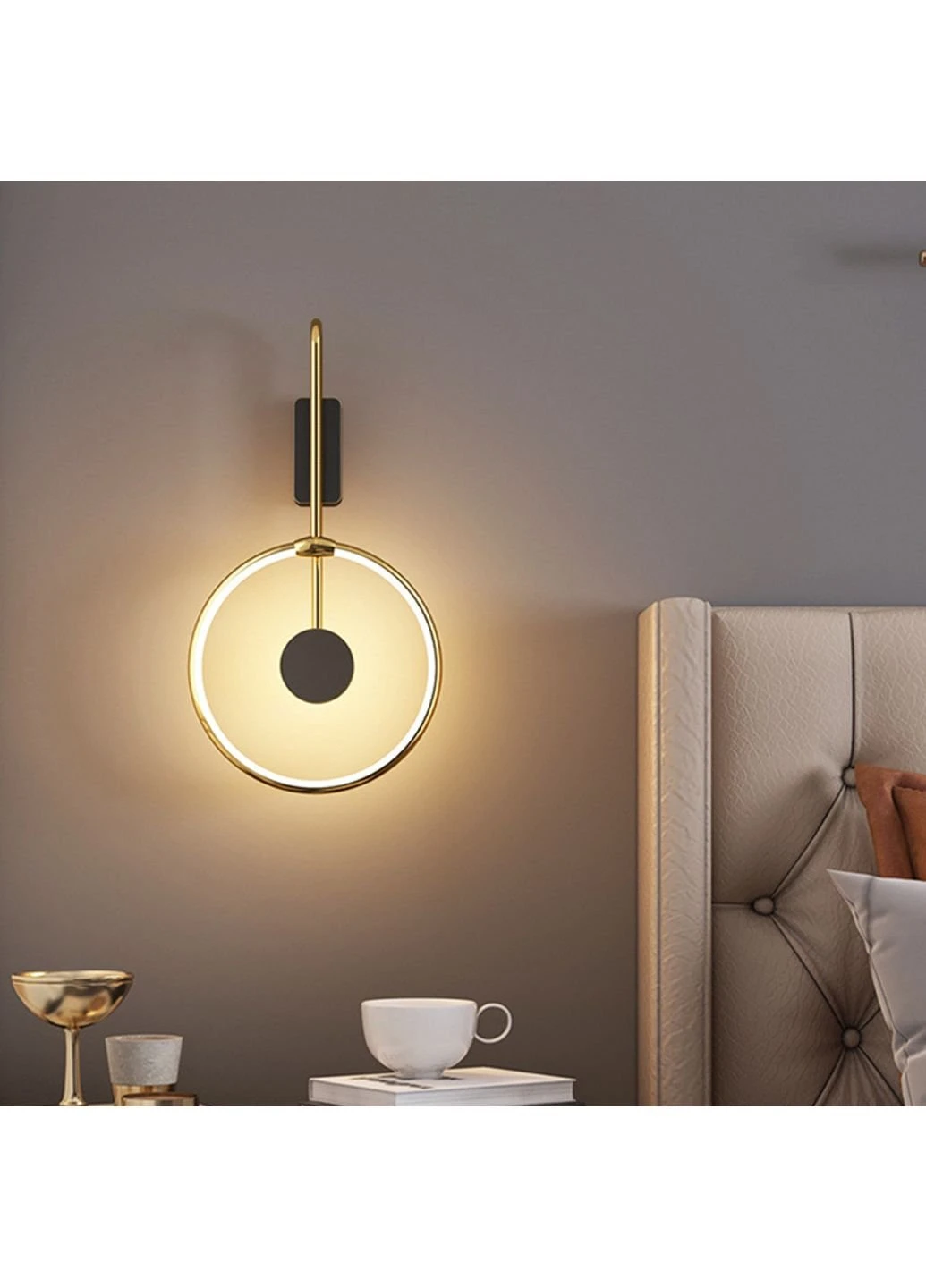 Бра настенное LED BD117-bk-gd-k Золото 50х26х10 см. Sunnysky (253542397)