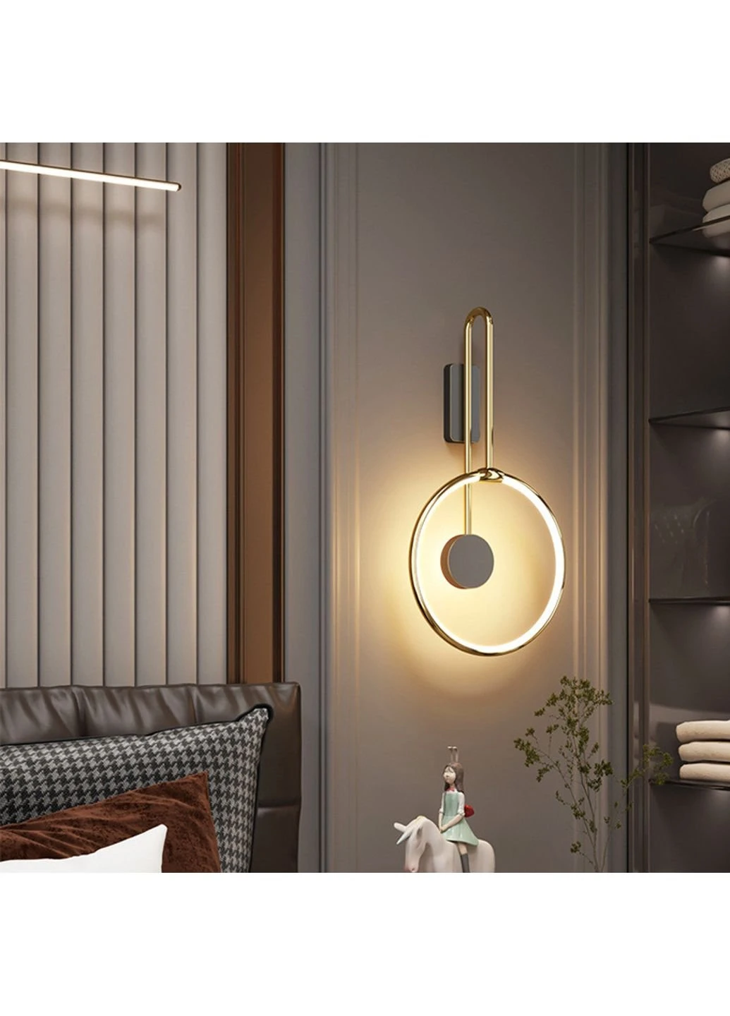 Бра настенное LED BD117-bk-gd-k Золото 50х26х10 см. Sunnysky (253542397)