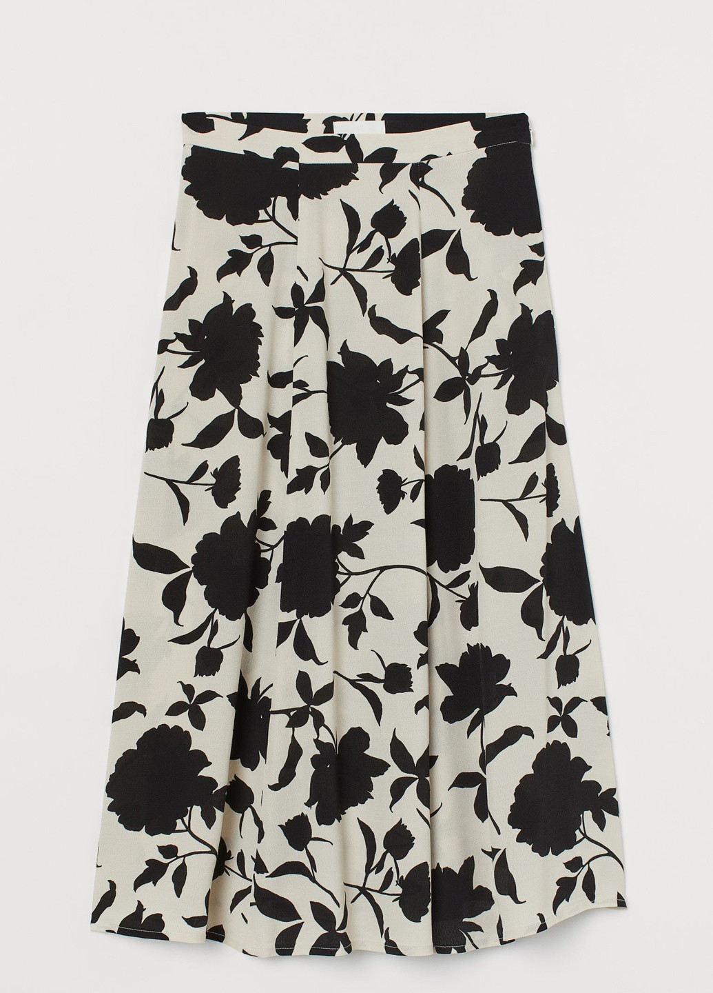 Спідниця H&M квіткова чорно-біла