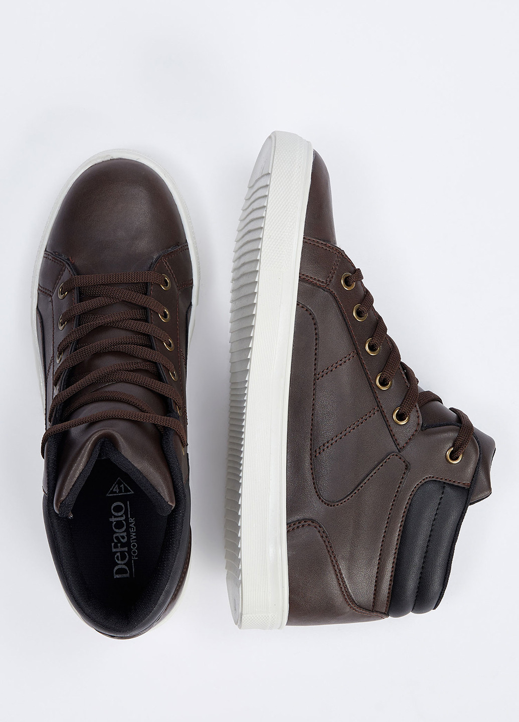Темно-коричневые ботинки DeFacto